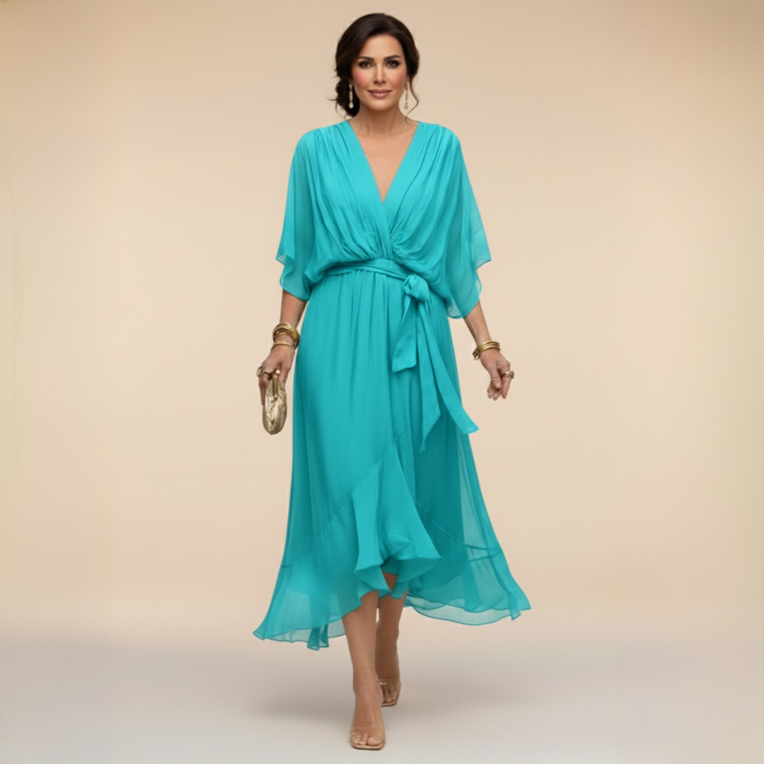 Lerato | Elegant Midi Dress with V-Neck