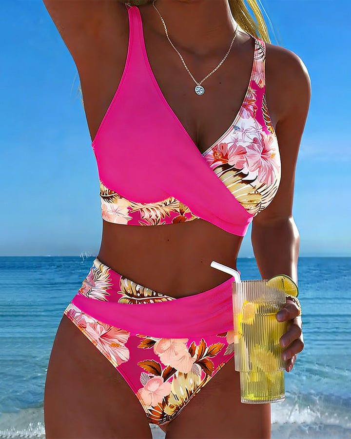Marta | Contrast Floral Bikini Roos