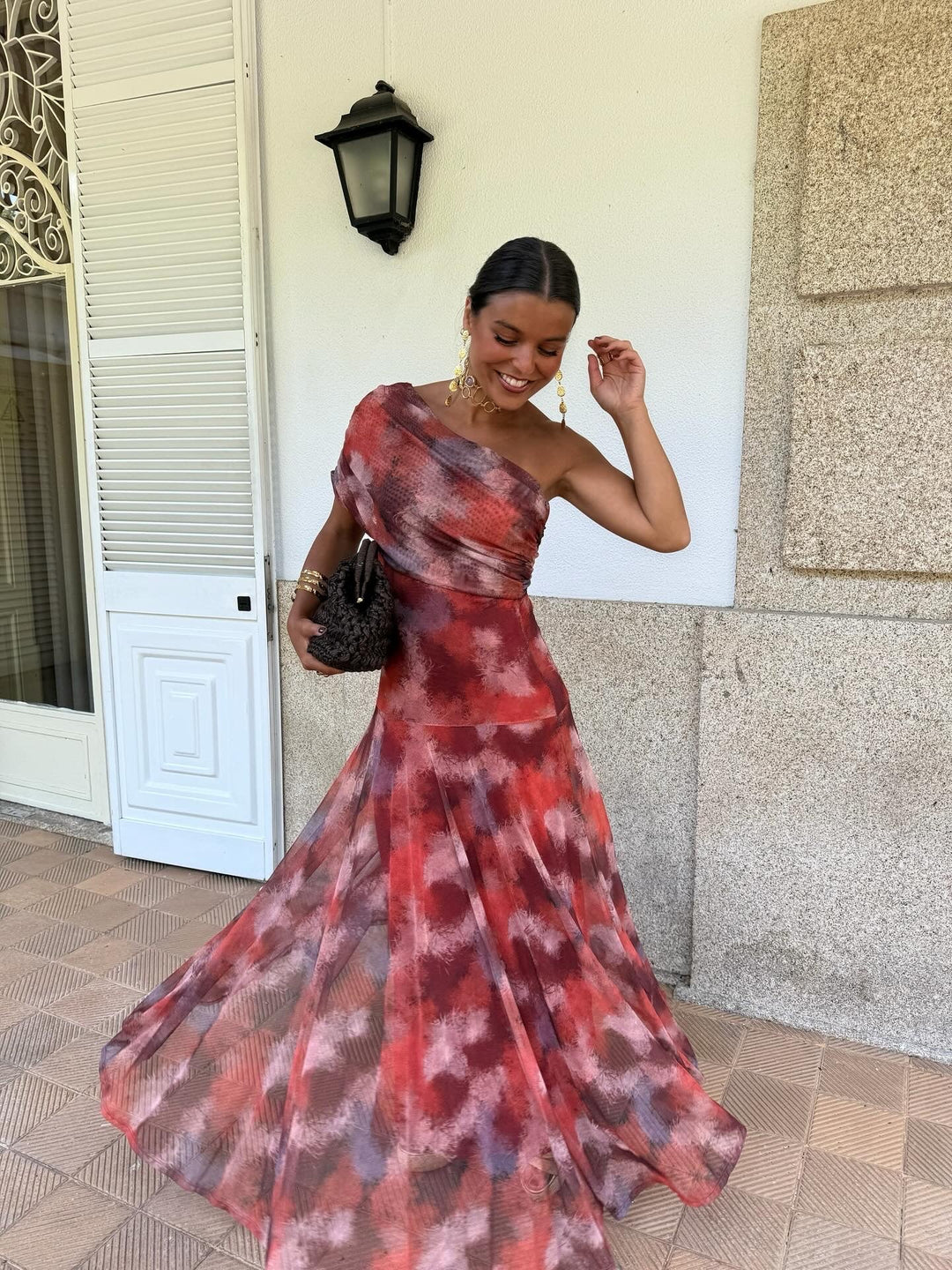 Precious | Watercolor Off-Shoulder Long Dress