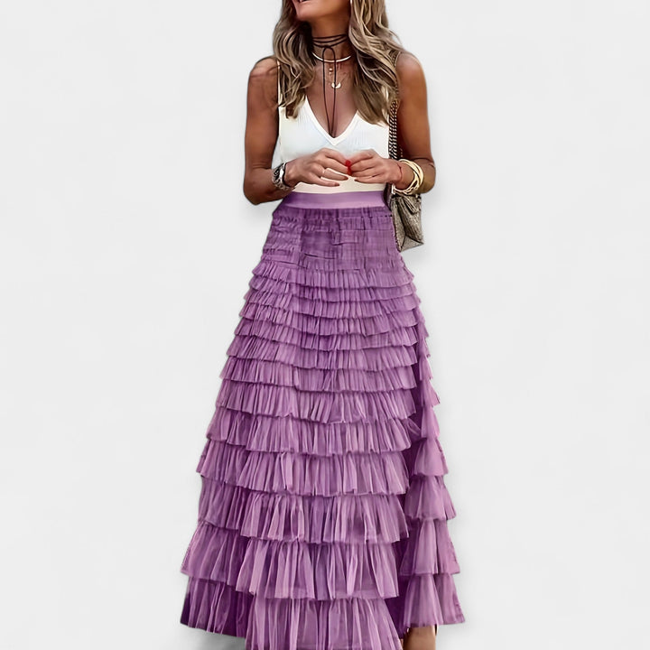 Willow | Boho Skirt with Satin Details