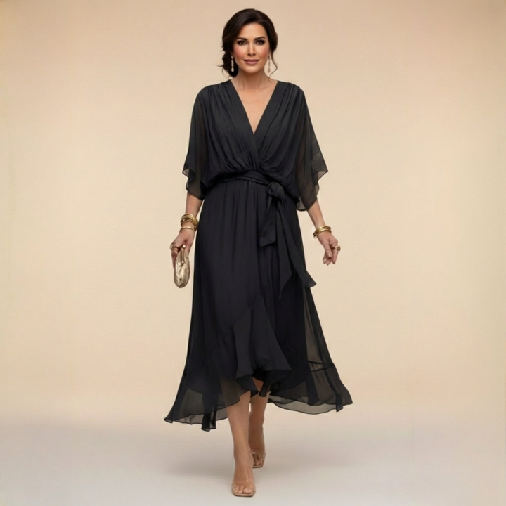 Lerato | Elegant Midi Dress with V-Neck