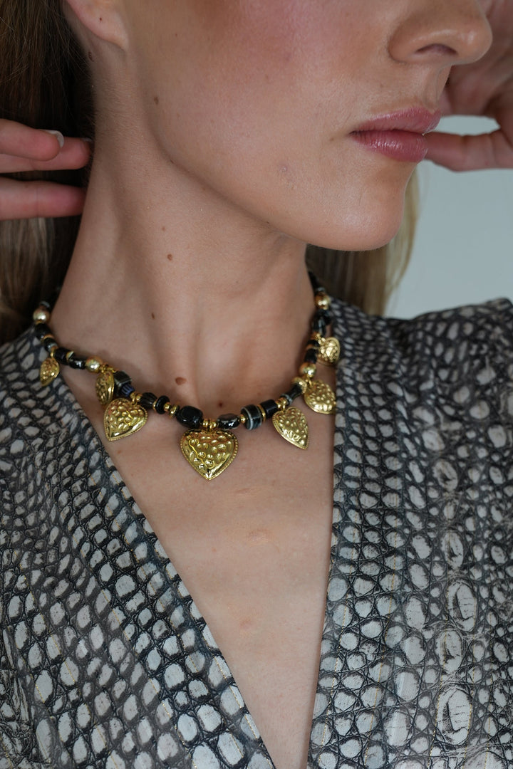 Black Heart Charm Necklace