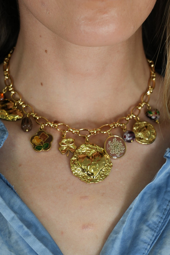 Brown Heart Charm Necklace