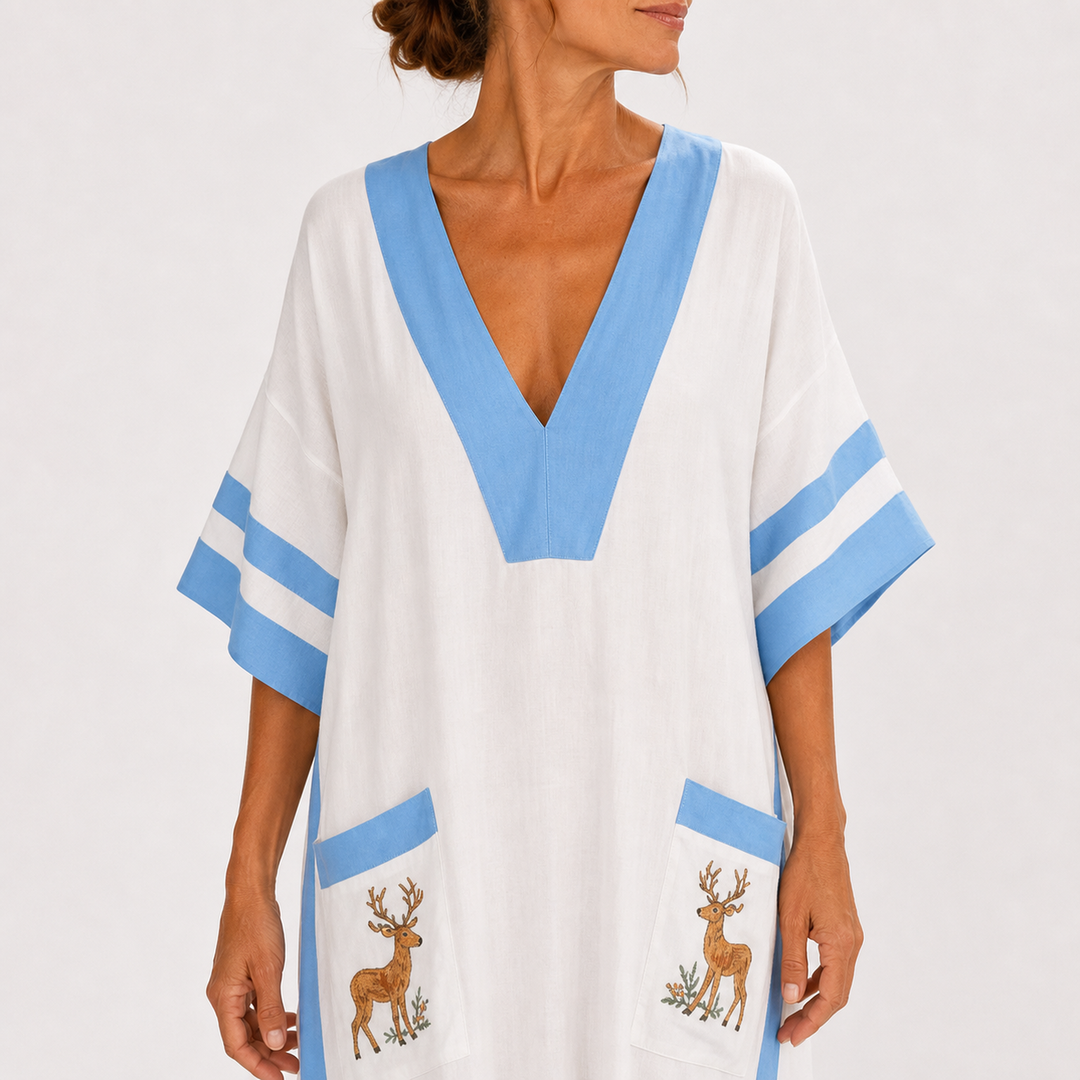 White Striped Alba Caftan