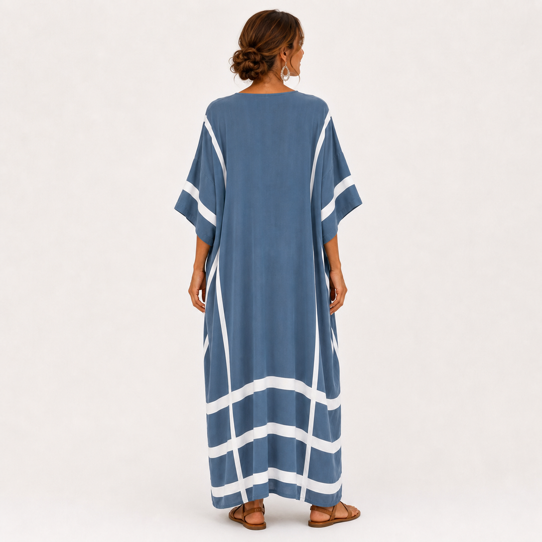 Leila Blue Striped Kaftan
