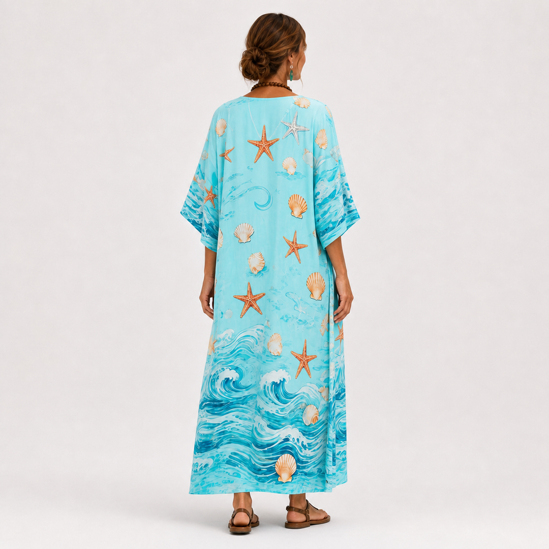 Lucía Turquoise Marine Caftan
