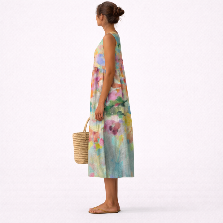Yolanda | Elegant Multicolor Midi Dress