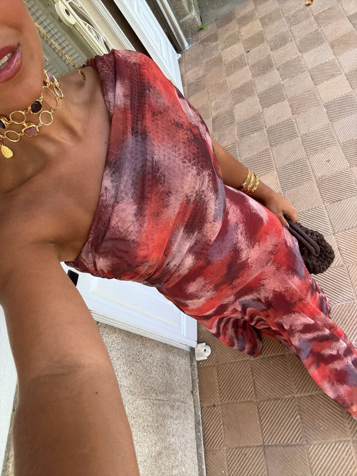 Precious | Watercolor Off-Shoulder Long Dress