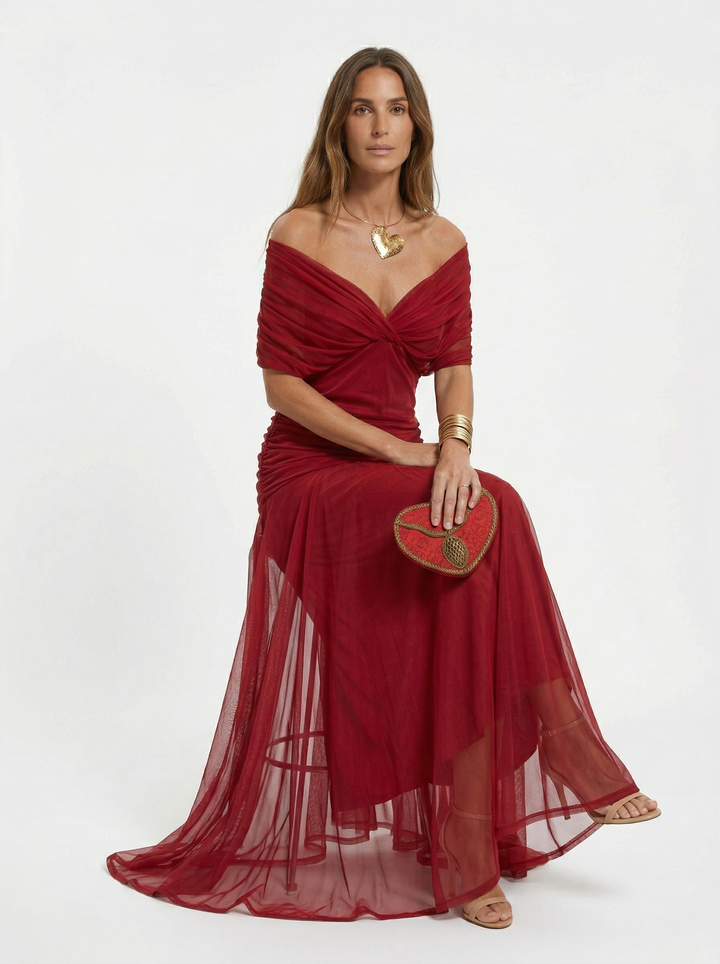 Amber | Long Dress with V-Neckline
