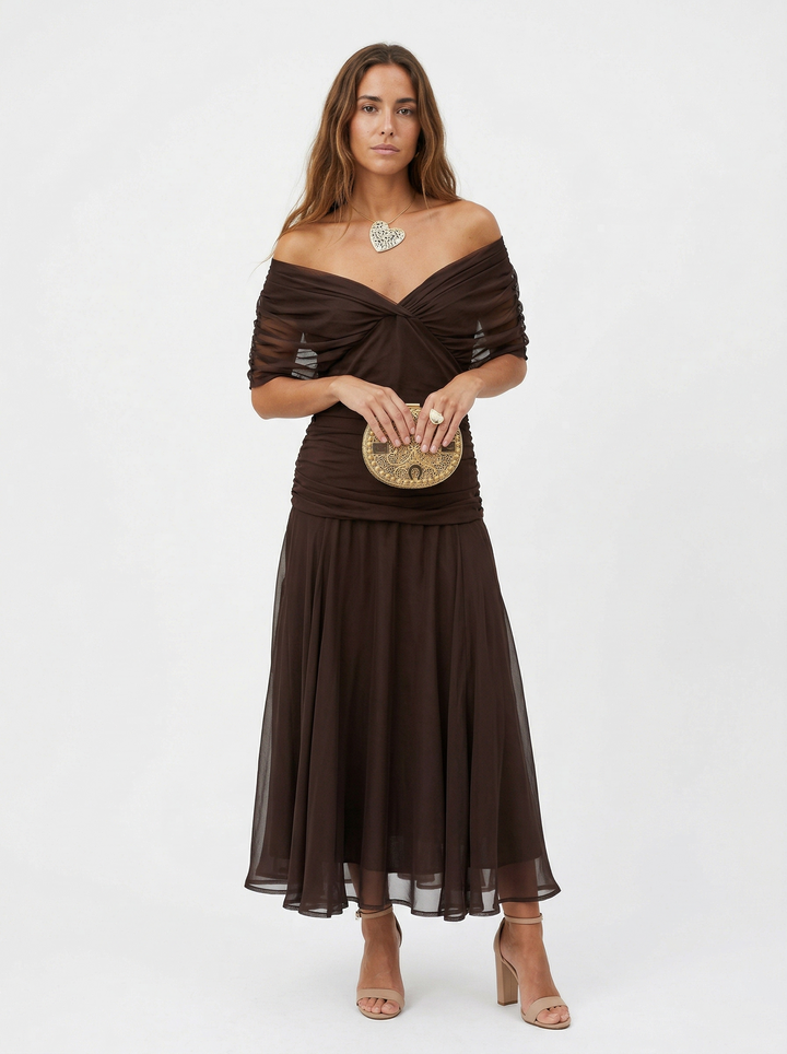 Amber | Long Dress with V-Neckline