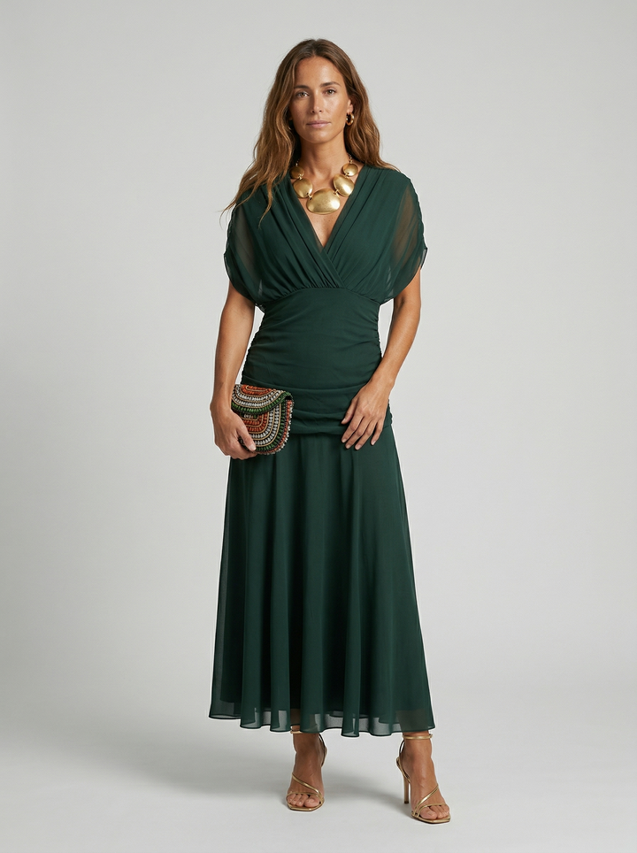 Amber | Long Dress with V-Neckline