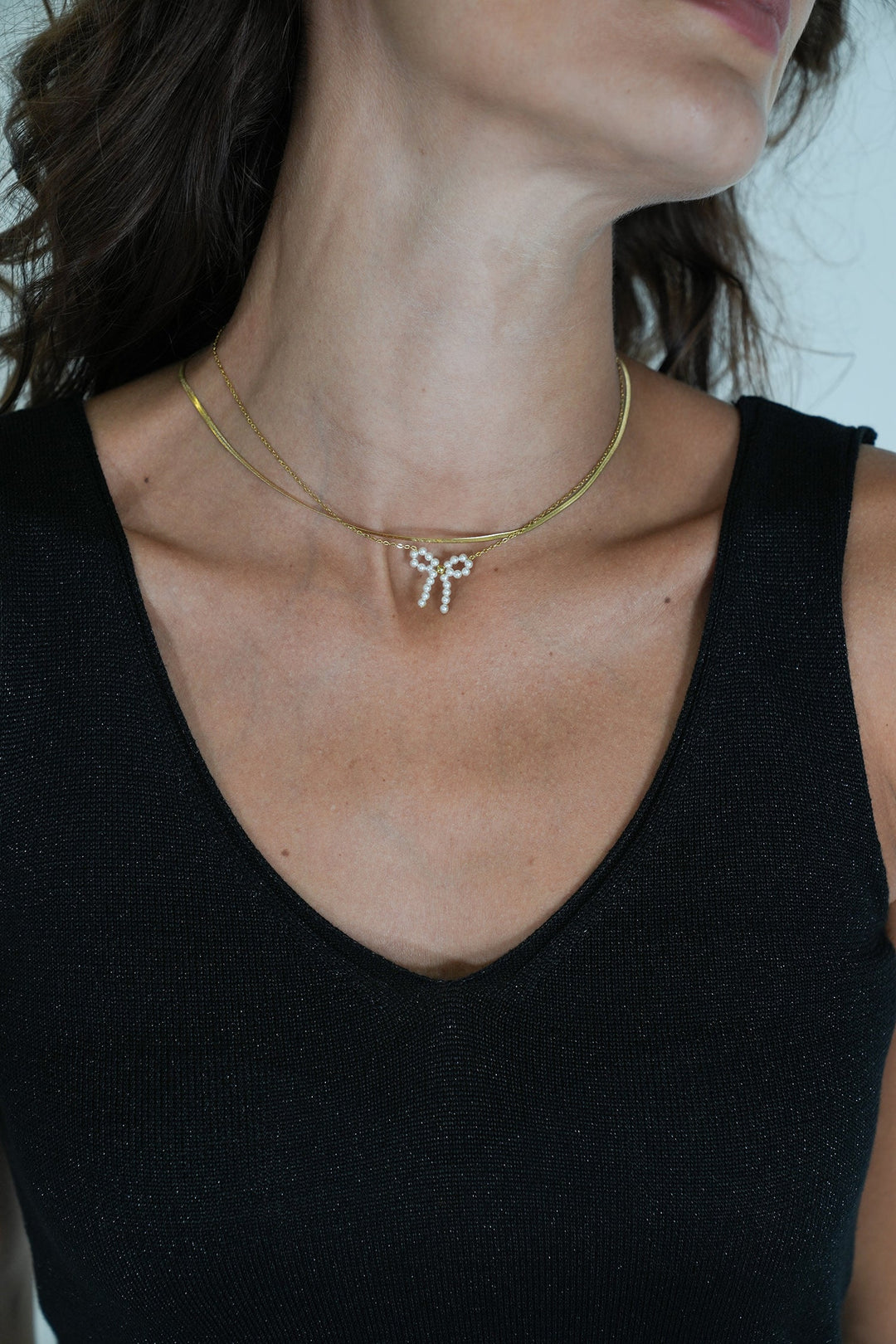 Pearl Bow Necklace