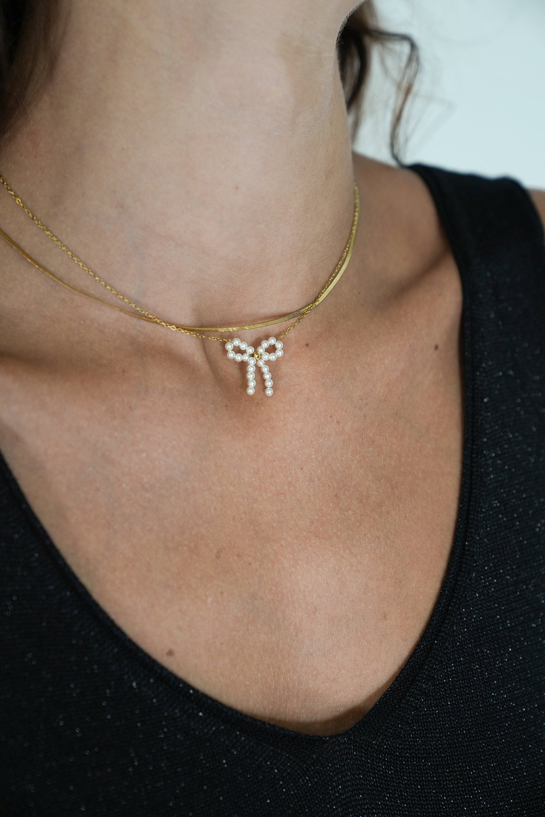 Pearl Bow Necklace