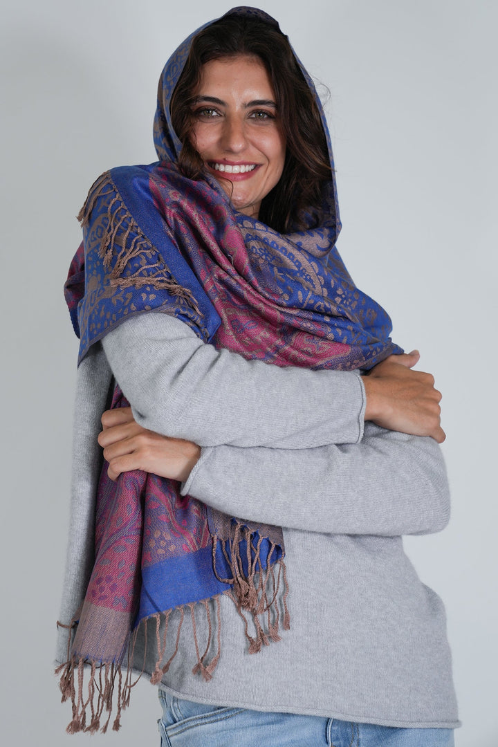 Cobalt and Cerise Jenna Scarf