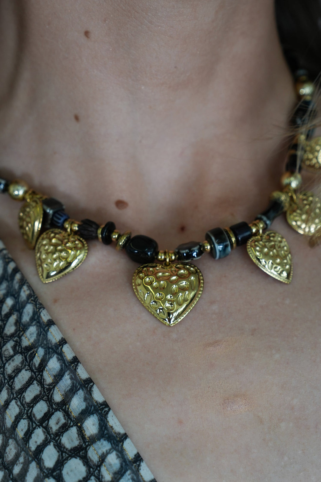 Black Heart Charm Necklace