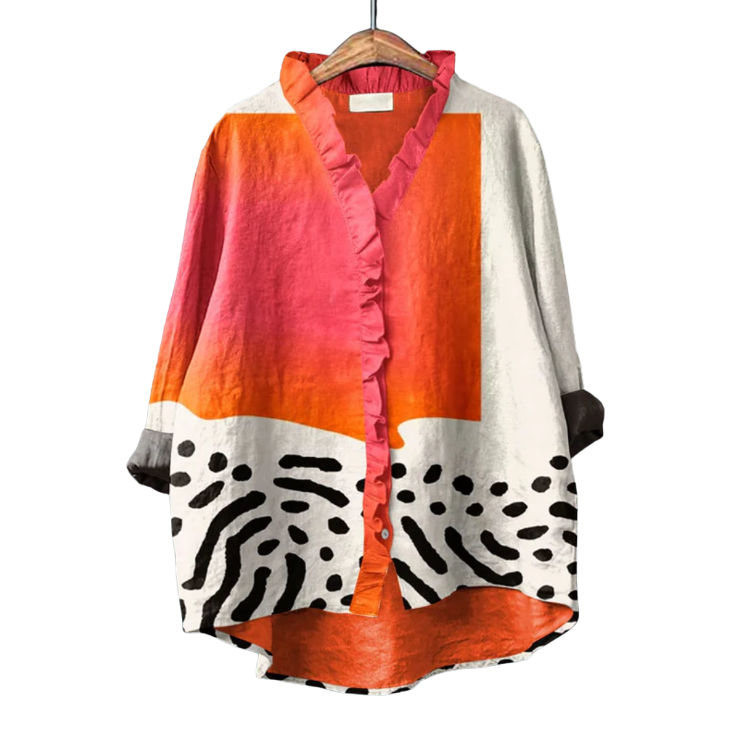 Ayanda | Summer Blouse with Artistic Print