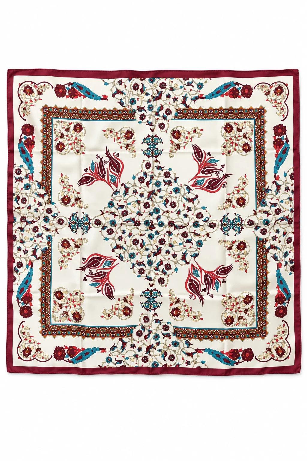 Ruby Medallion Silk Scarf