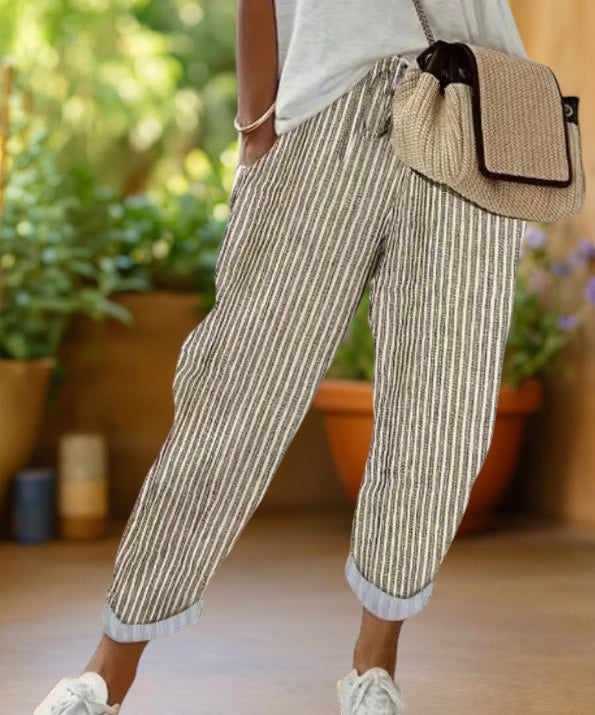 Kyoto | Striped Pants with Drawstring