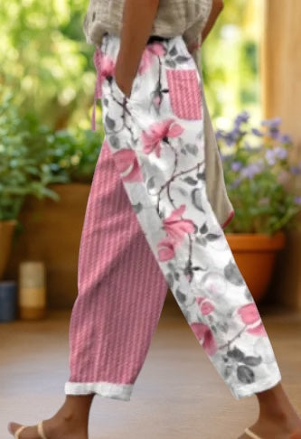 Soleil | Ankle-Length Pants with Bohemian Print