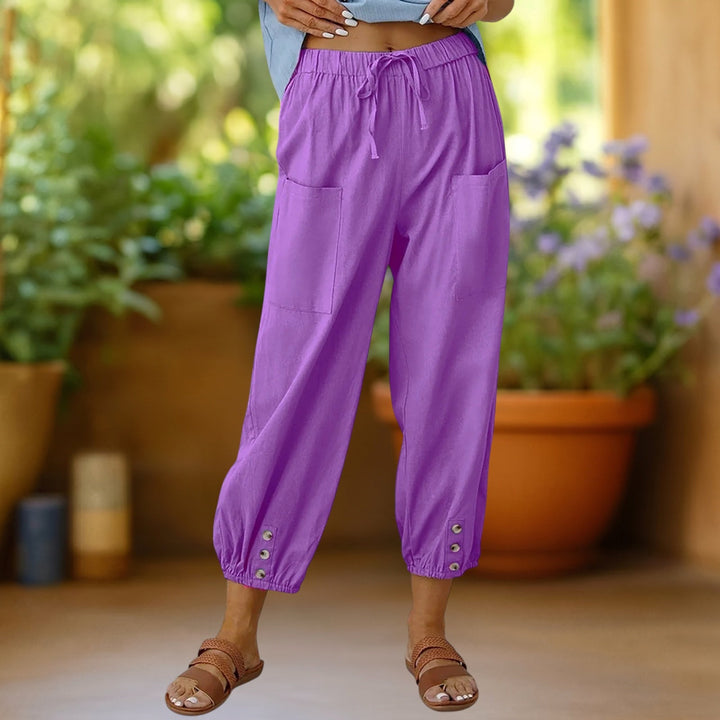 Zara | Cropped Harem Pants with Drawstring