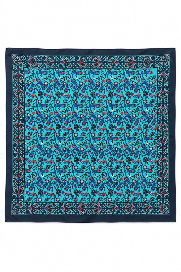 Sapphire Mosaic Silk Scarf