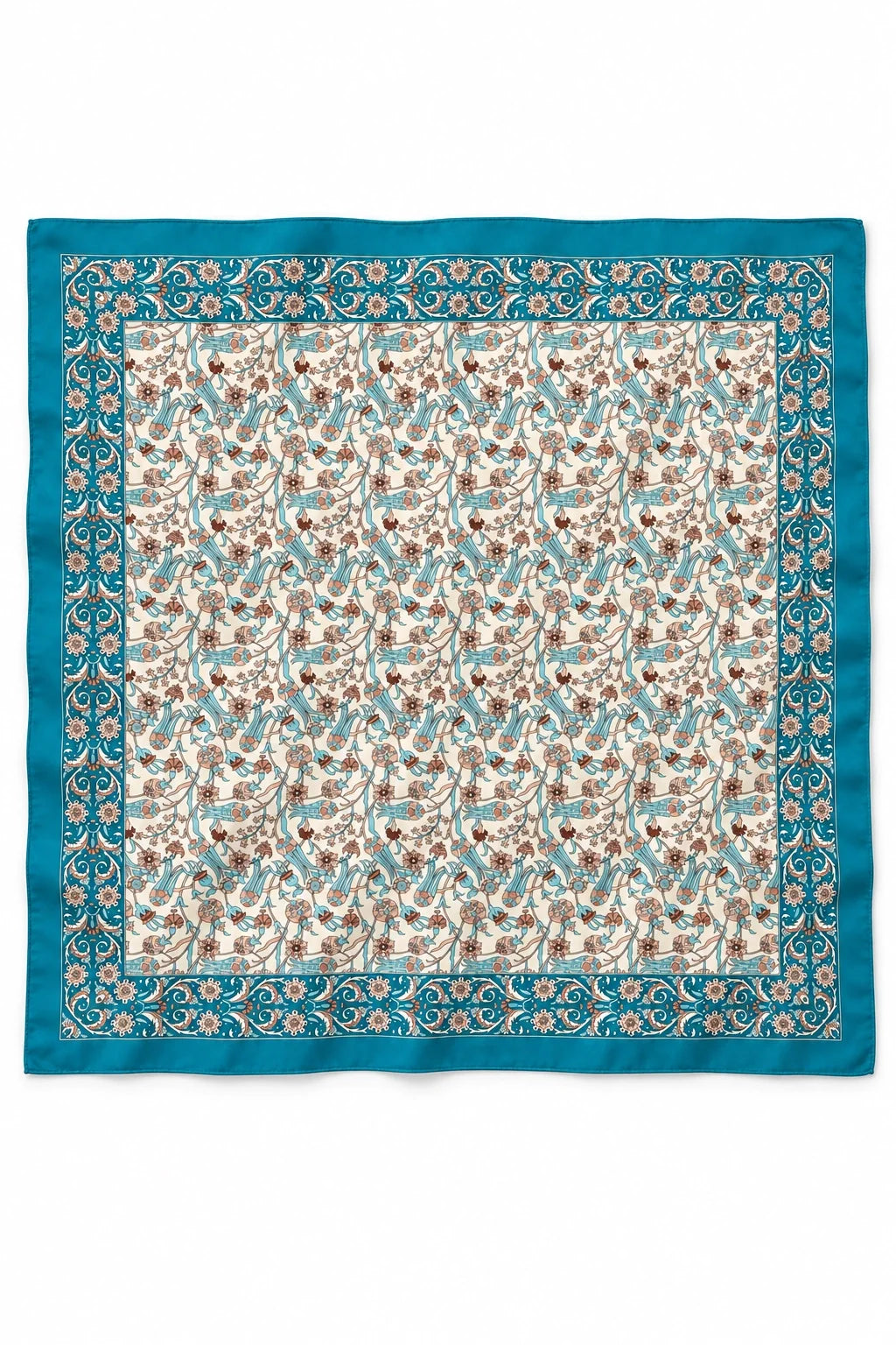 Teal Empress Silk Scarf