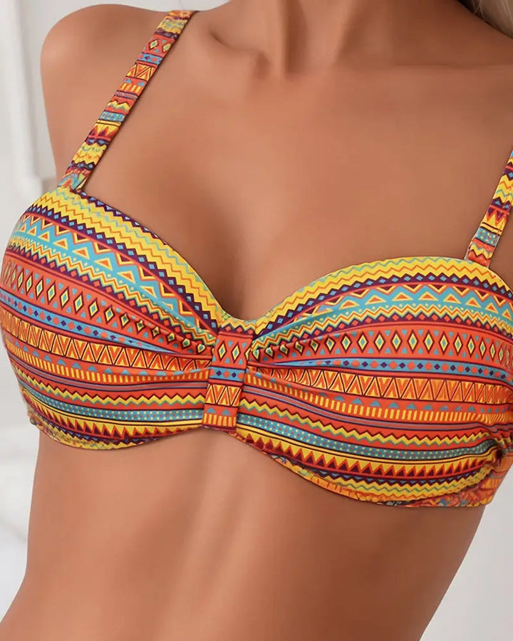 Rosa | Striped Print Two-Piece Bikini
