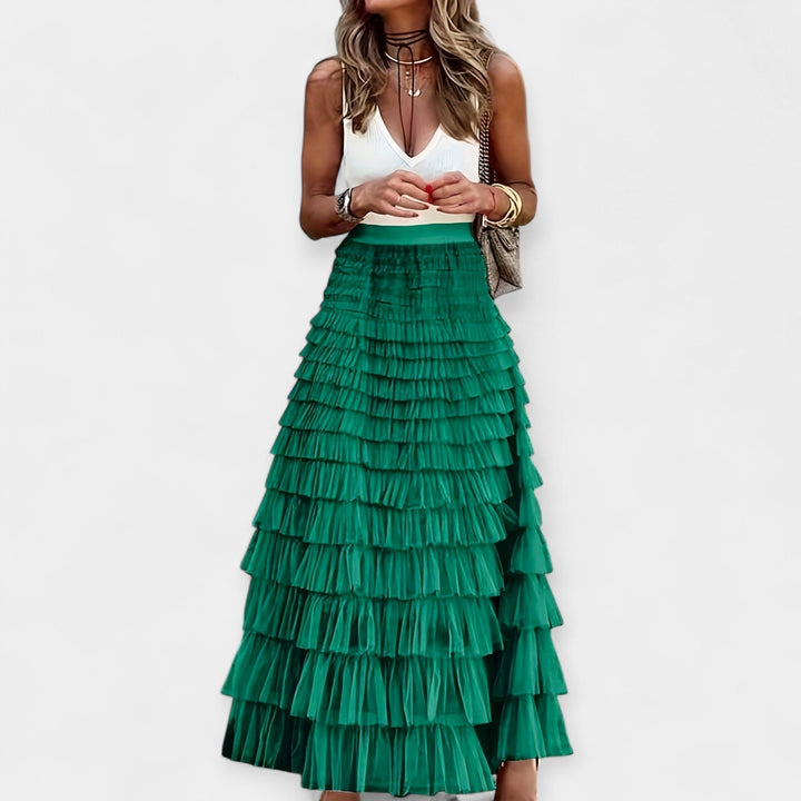 Willow | Boho Skirt with Satin Details