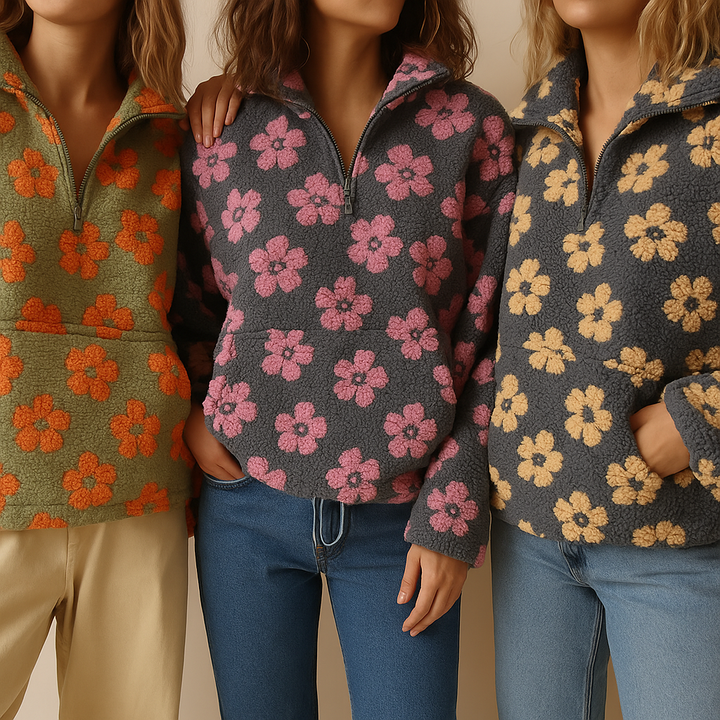 Daisy | Floral Sherpa Sweater