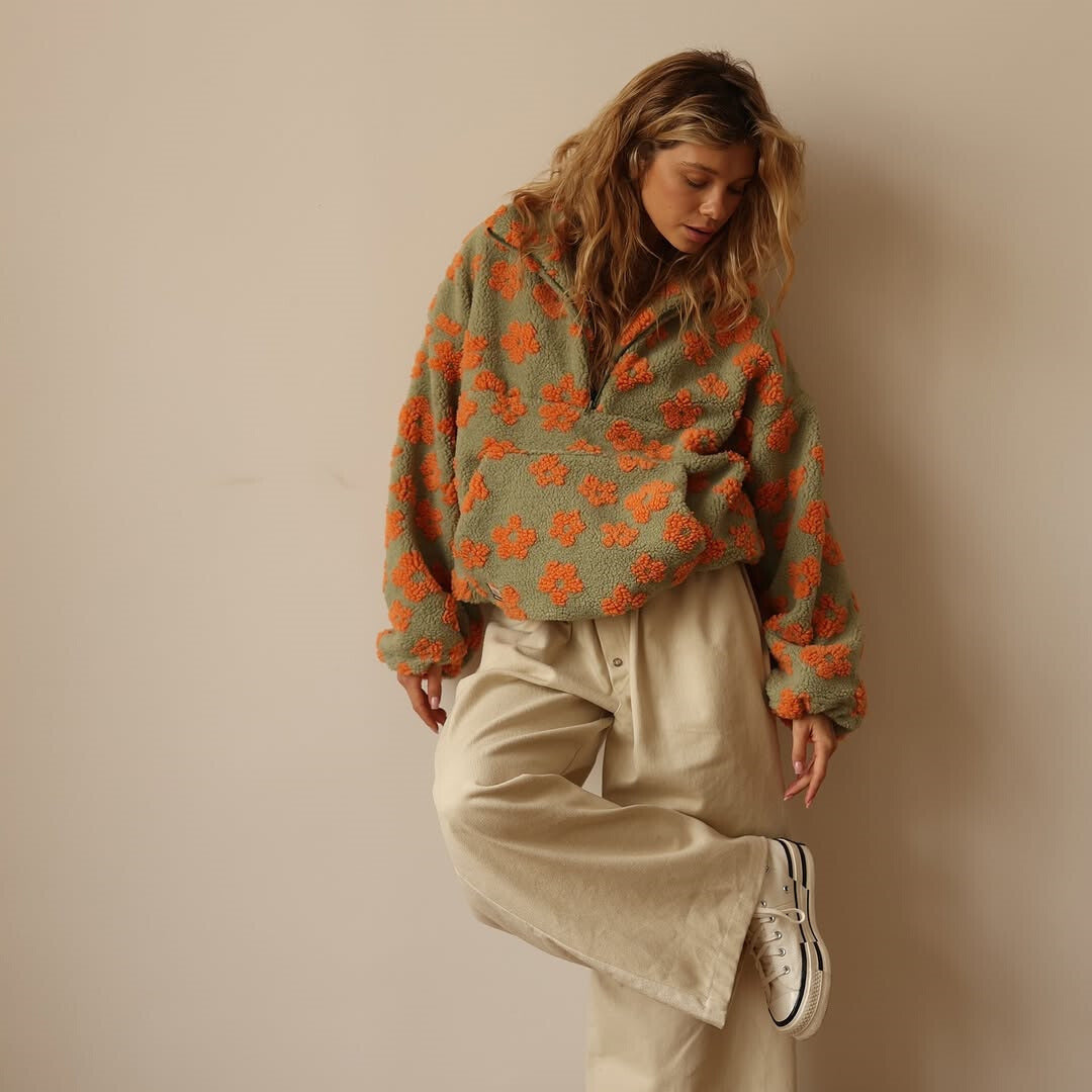 Daisy | Floral Sherpa Sweater