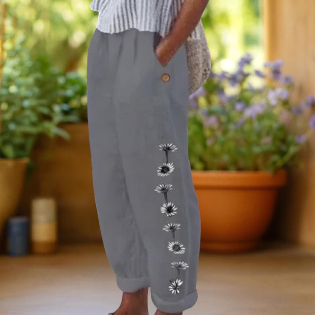 Flora | Loose Floral Print Trousers